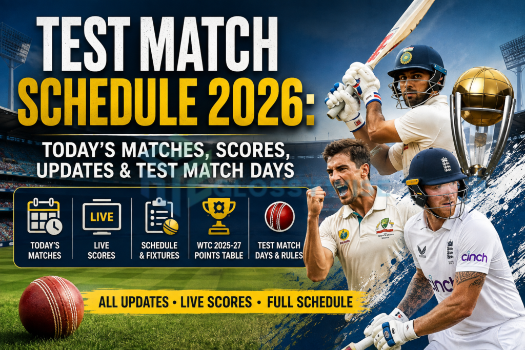 Test Match Schedule 2026: Today’s Matches, Scores, Updates & Test Match Days